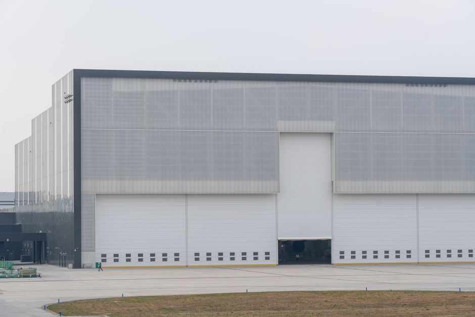 Large modern warehouse with industrial architecture